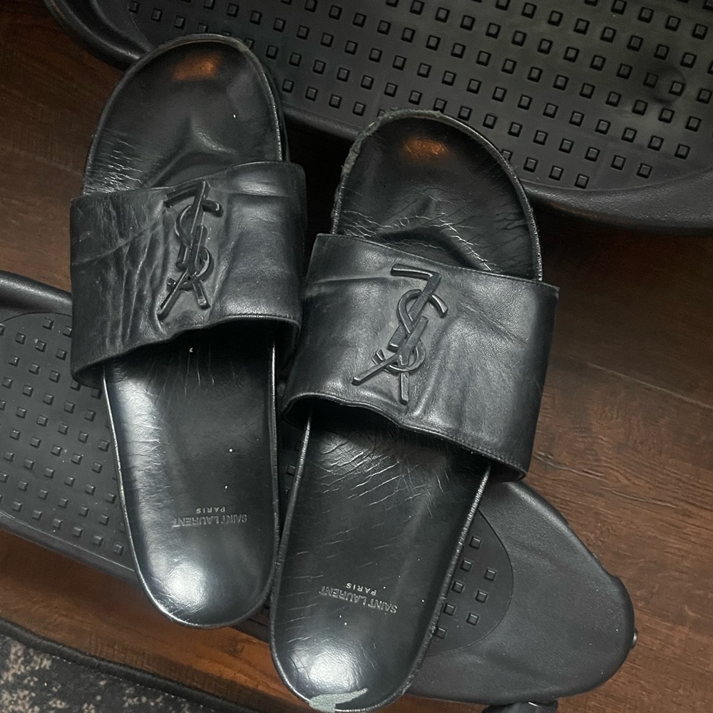 Leather Black Slides size 39.5